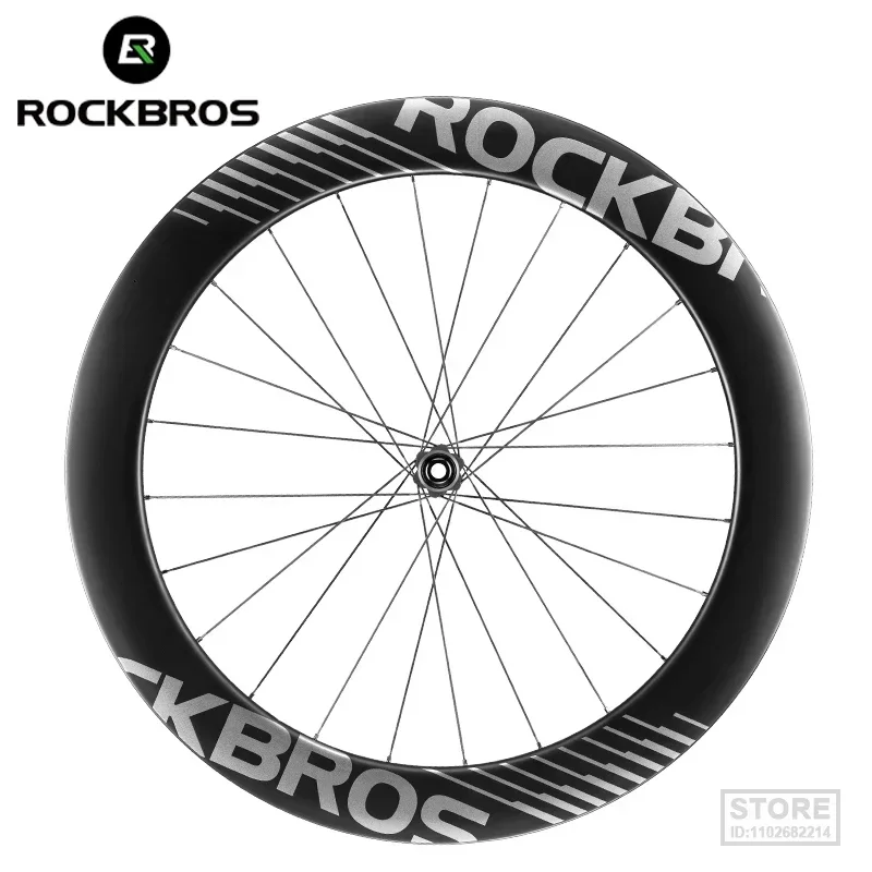 ROCKBROS Carbon Wheels 700c Road Bike Wheelset Tubeless Clincher Tires Rim Center Lock Or 6-bolt Back  Cycling 