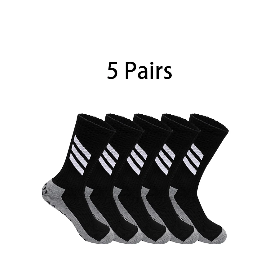 5 Pairs Football Socks Grip Anti Slip Soccer Socks Sports Men Women Baseball Rugby Socks Women's Yoga Socks Cycling Socks