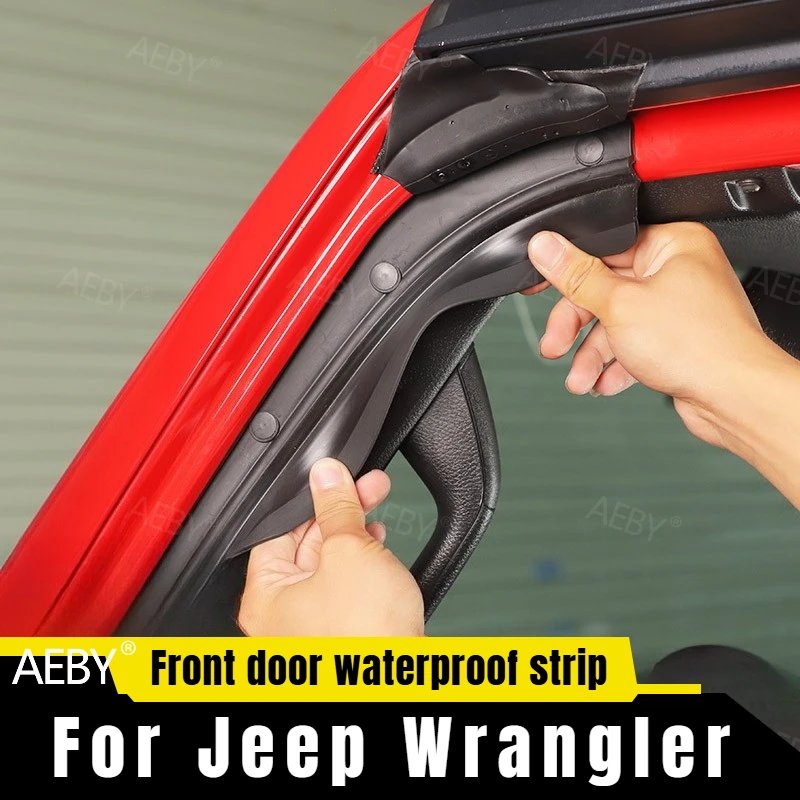 

For Jeep Wrangler 2024-2025 Rubber door seals, weather strips, noise reduction, wind noise blockers,A-pillar diversion channel