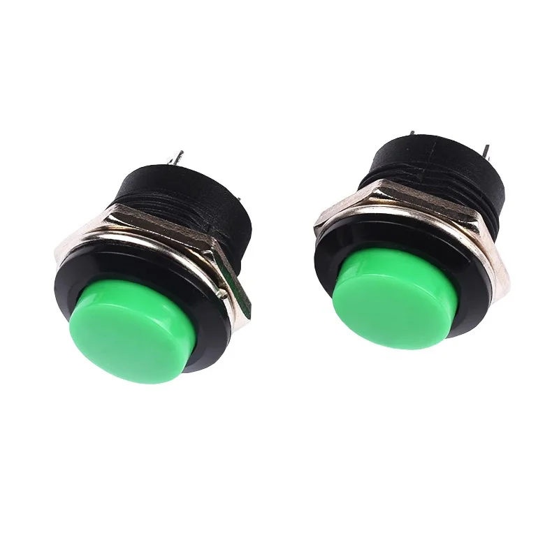 5PCS 16mm Momentary Push Button Switch R13-507 Momentary Round Switches BLACK RED GREEN WHITE BLUE YELLOW 6A/125VAC 3A/250VAC ﻿