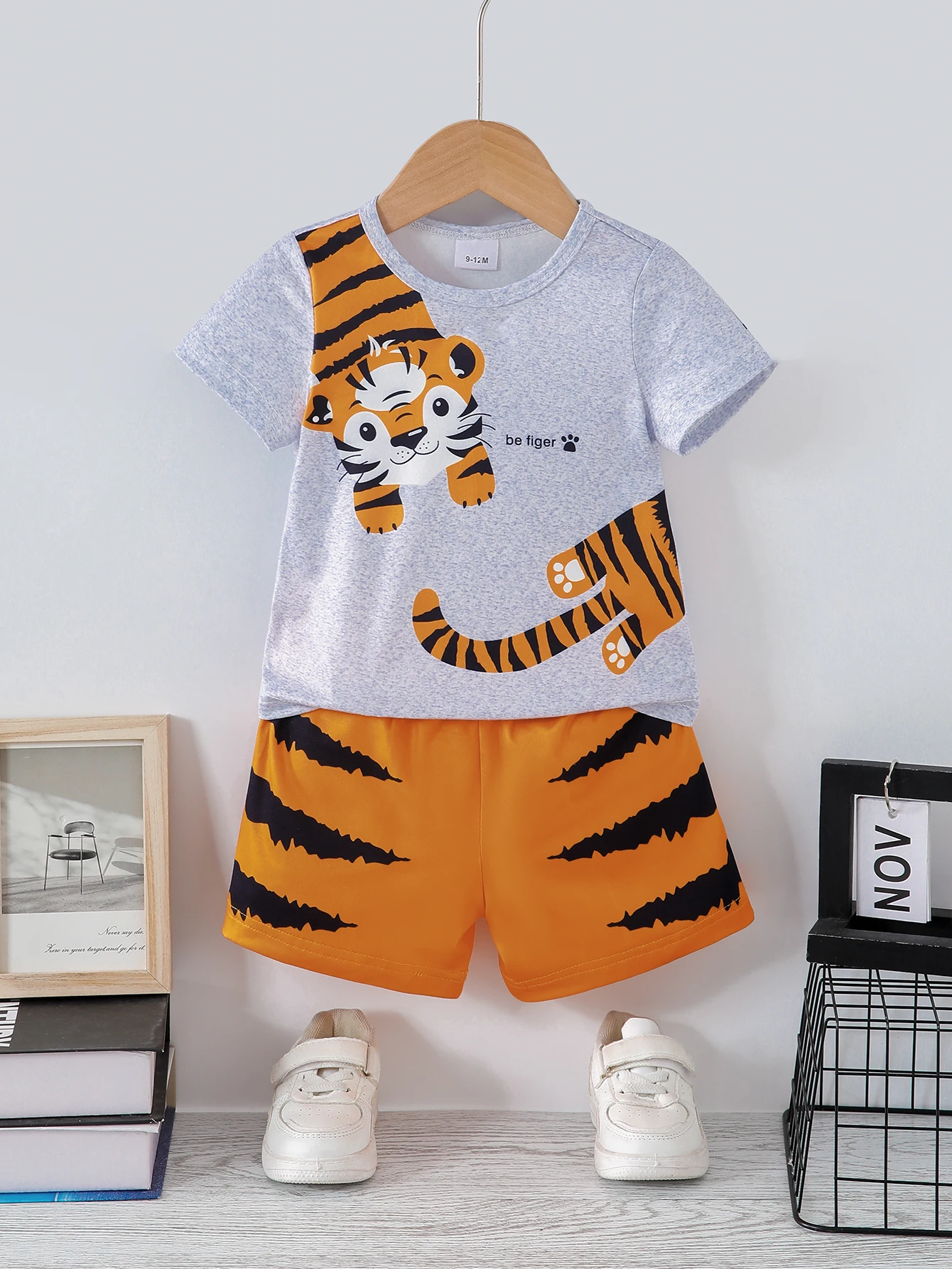 

Baby Boy Summer Casual Tiger Print Two-Piece Set Infant Clothing Outfit