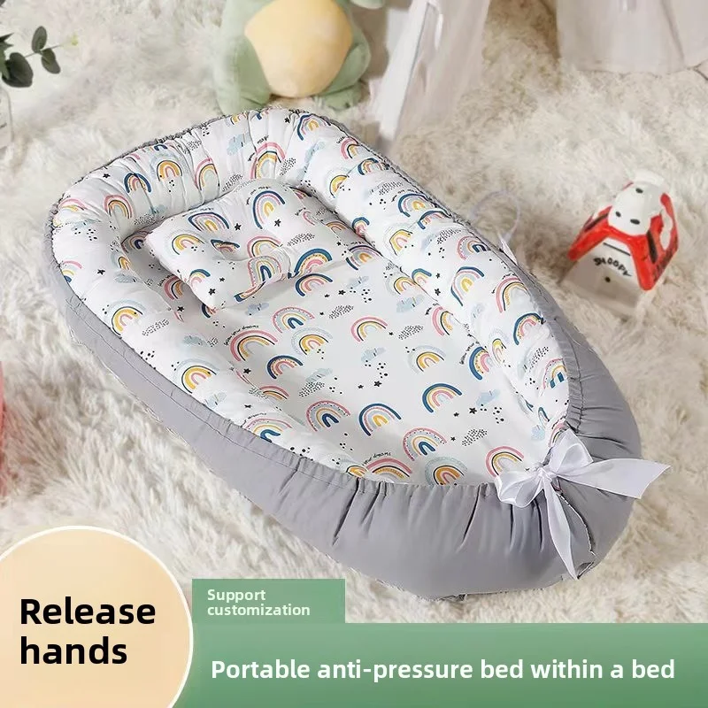 

Foldable Baby Travel Crib Portable Detachable Washable Anti-Crush Infant Bed for 0-24 Months Essential Home Travel Gear