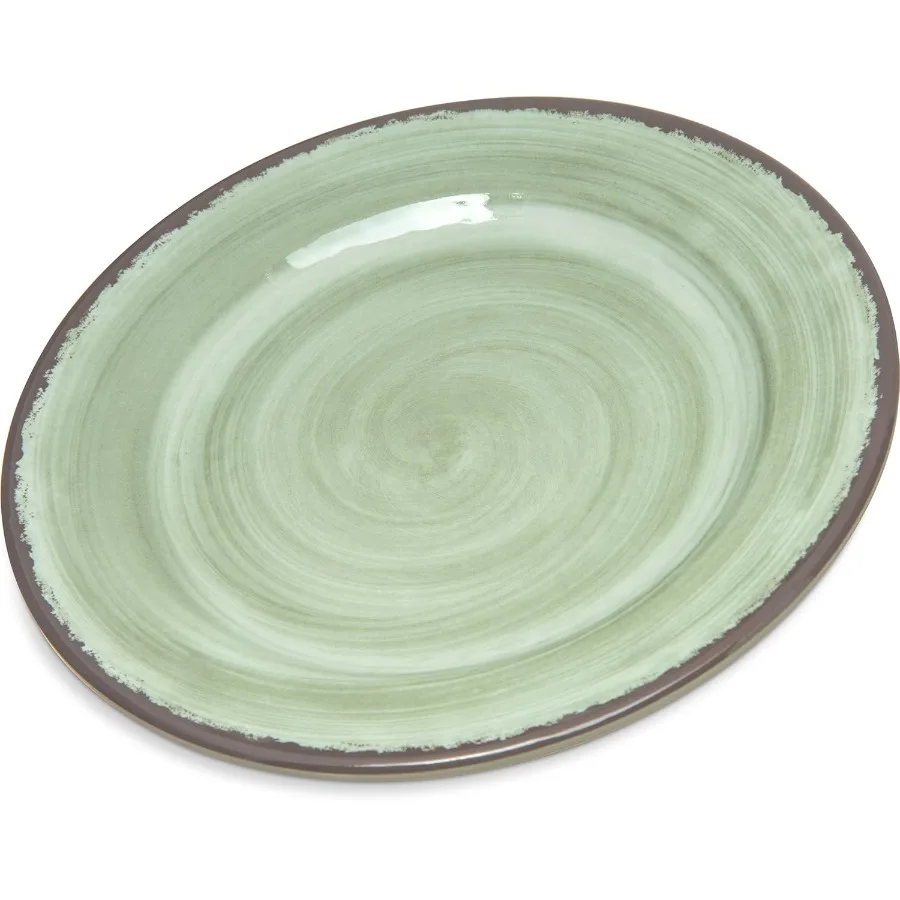 

Mingle Resuable Plastic Plate Appetizer Plate with Pottery Style for Home and Restaurant Melamine 7 Inches Jade Pack of 12