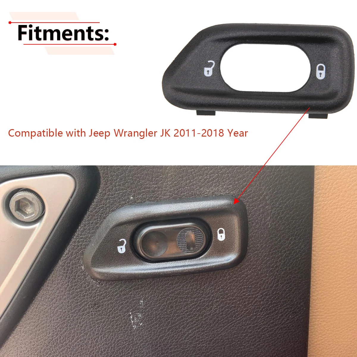 Auto Haustür schloss Schalter Lünette für Jeep Wrangler jk 2011 2012 2013 2014 2015 2016 2017 2018 68185910aa – Detail 14