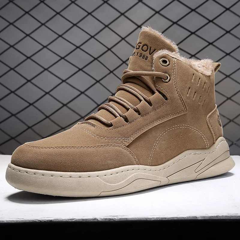 

Winter Shoes Men Ankle Boots Plush Warm Lace Up Men Shoes Nice Pop High Top Casual Martens Boots Platform Zapatos De Hombre