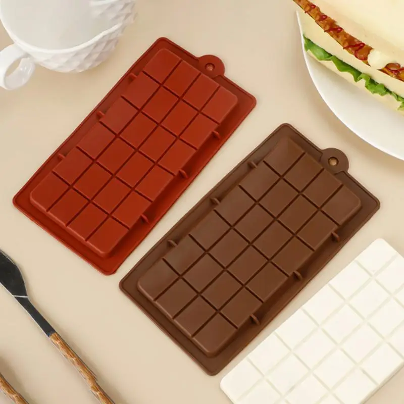 Moldes de Chocolate para hornear, moldes para pasteles, molde cuadrado de silicona ecológico de alta calidad, herramientas para dulces de 24 cavidades de calidad alimentaria