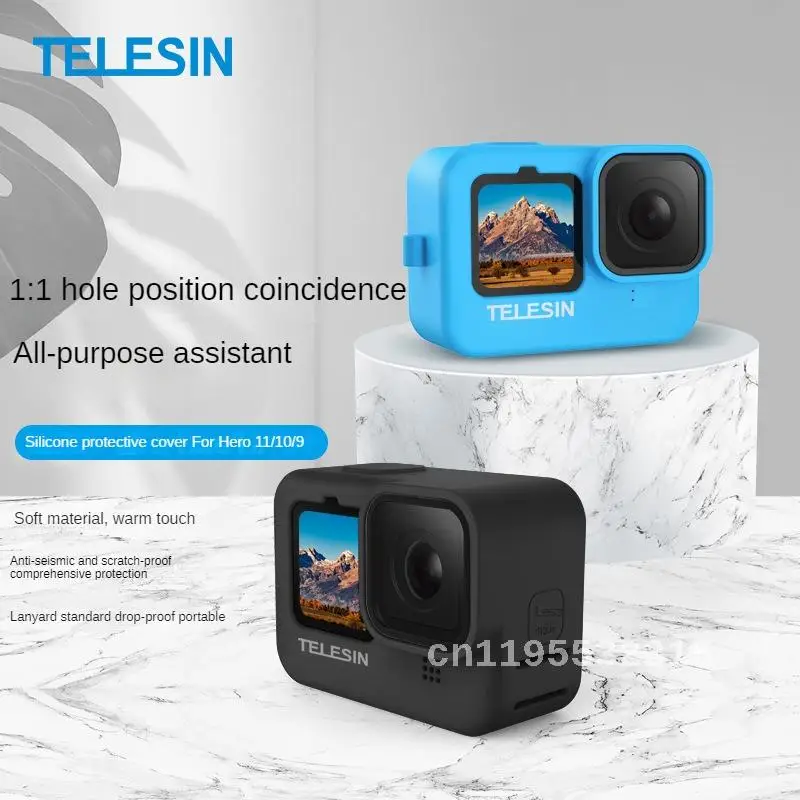 TELESIN-cubierta protectora de silicona para Gopro 11/10/9, cubierta de lente, accesorios de cámara deportiva, novedad