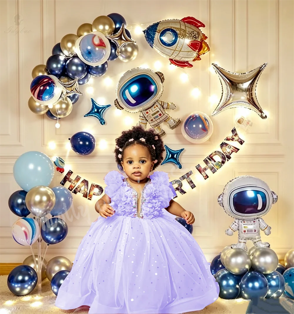 Cute 2026 Flower Girl Dress Tulle Short-Sleeve V-Neck With Crystal Embellishments Queen Customized Party Gown