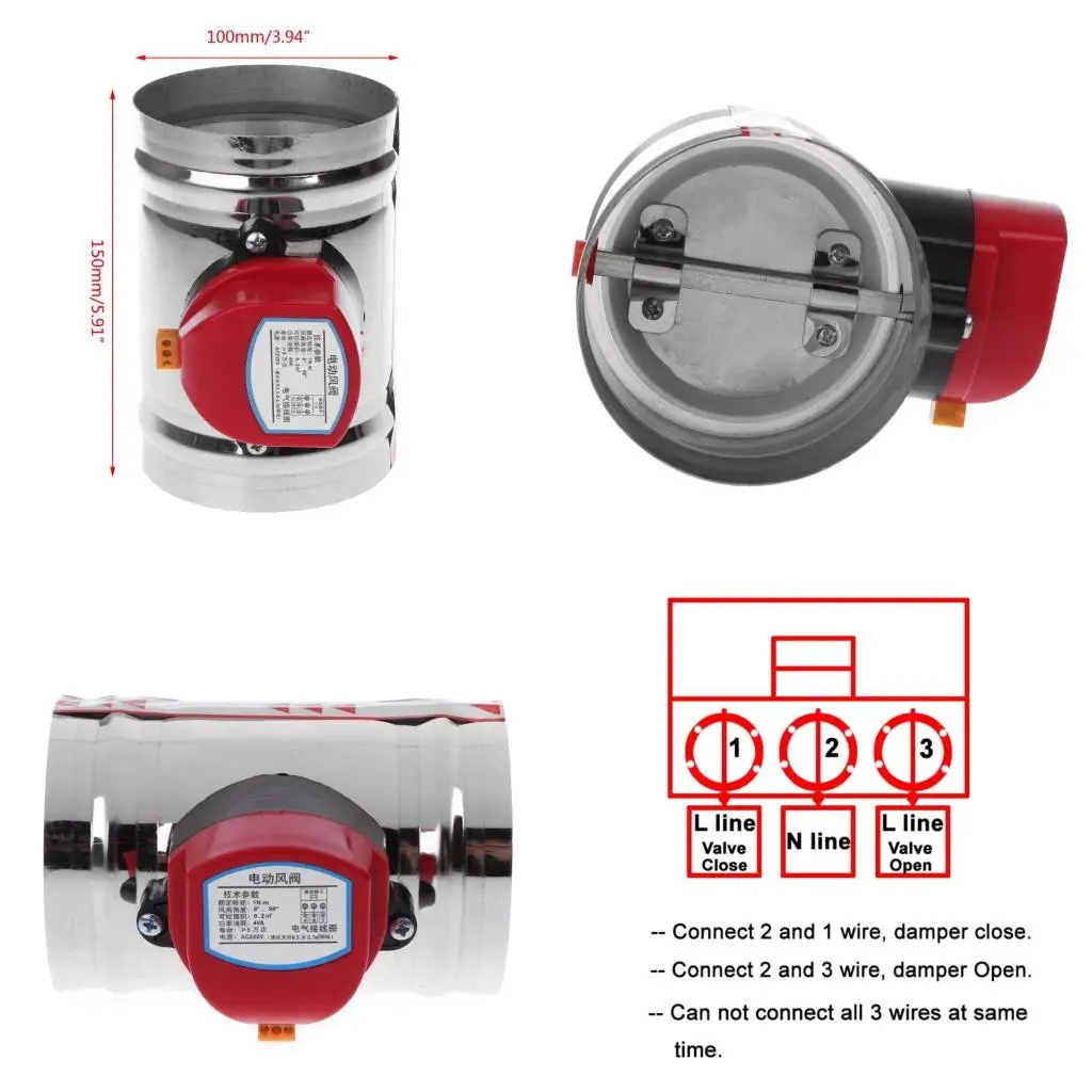 

4" 220V AC Stainless Steel Electric Solenoid for Valve Damper Tight Water Steam high quality