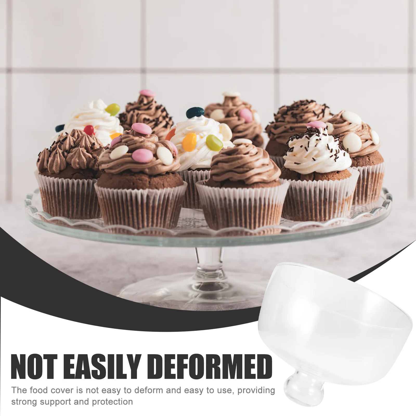 

Mini Glass Dome Cover for Cake Stand Transparent Clear Covers Food Holder with Lid