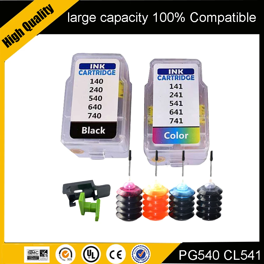 

for Canon 540 PG540 CL541 Smart Refill Ink cartridge for Pixma MX375 MX395 MX435 MX455 MG3150, MG3250, MG3550 printer