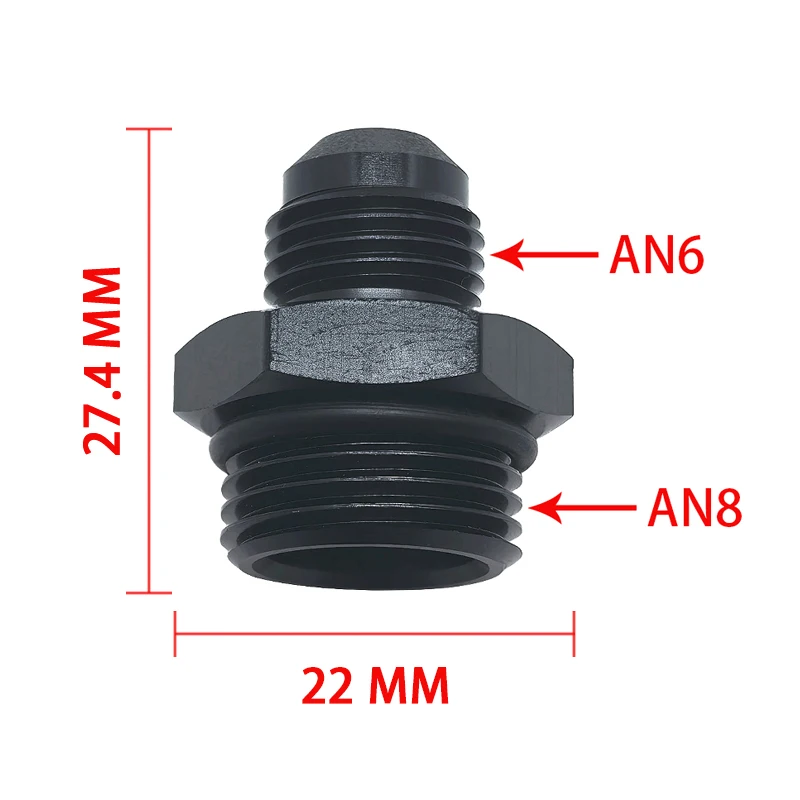 

AN -6 (AN6 AN 06) AN8 AN10 AN12 to ORB-6 (9/16" UNF) 6AN 8AN 10AN 12AN O-Ring Boss Adapter