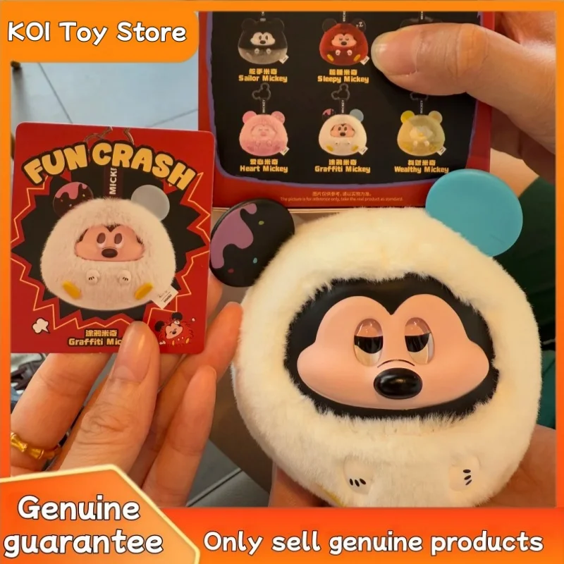 Originale Miniso Mickey Fun Crash Series Ciondolo scatola cieca Cartoon Topolino Bambola in vinile Ciondolo borsa Kawaii Scatola misteriosa Giocattolo Ragazza regalo