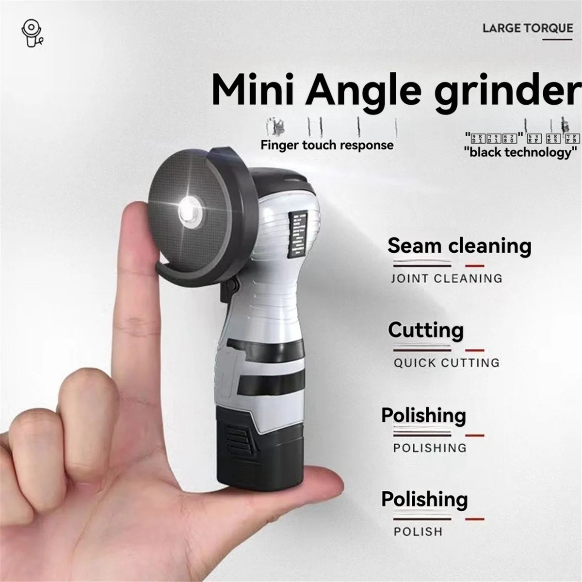 

AA98 16.8V Cordless Electric Angle Grinder 6500r/Min LithiumBattery Mini Polishing Grinding Machine Diamond Cutting Power(US)