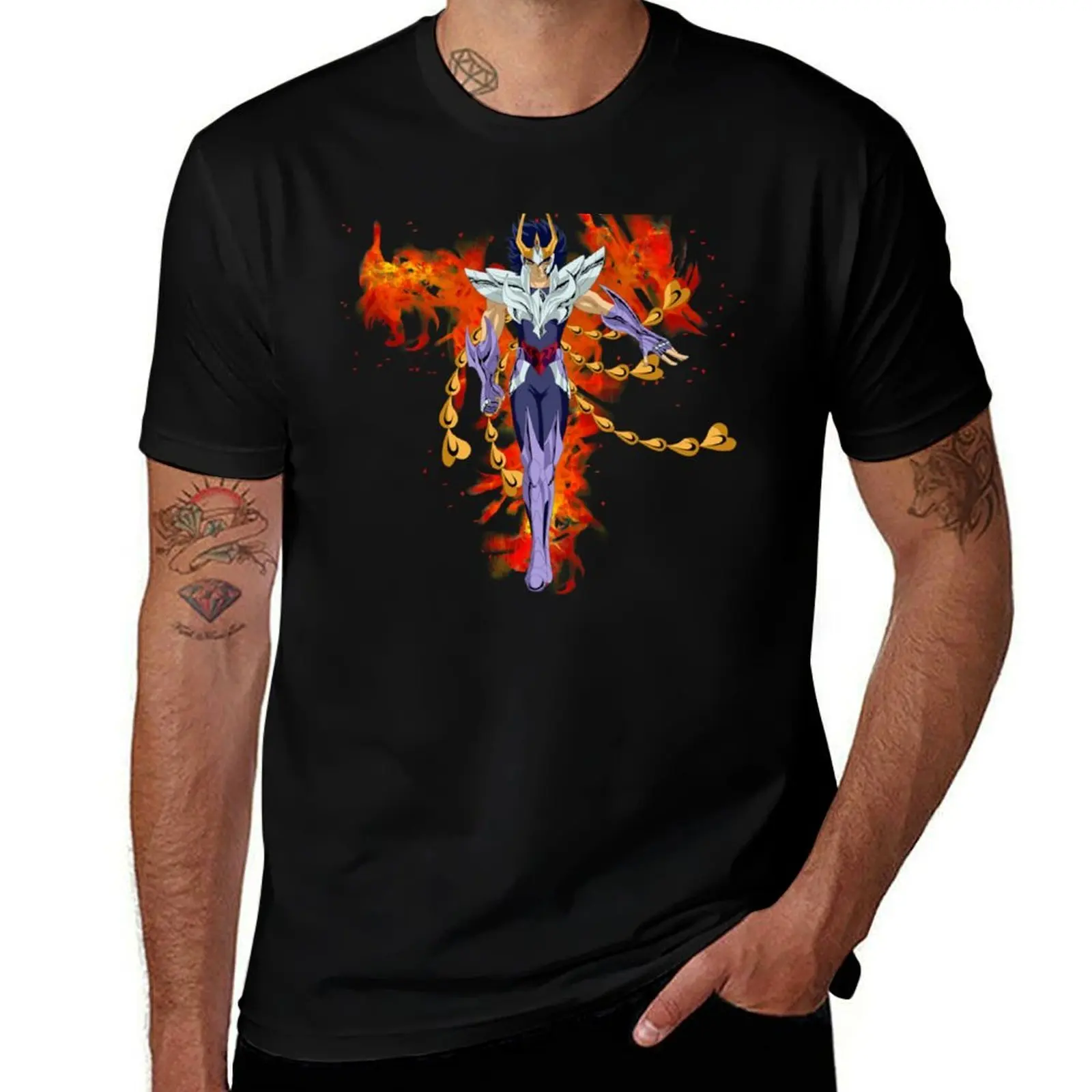 

Saint Seiya - Phoenix Ikki T-Shirt Anti-Fade Casual Tee Shirt