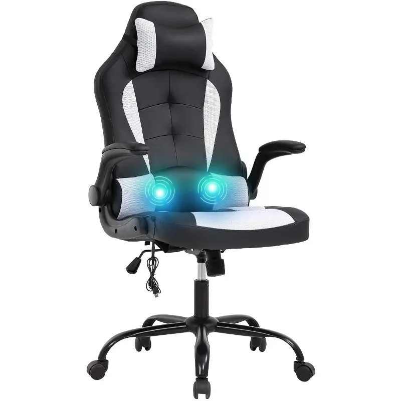 

Ergonomic & Lumbar Support Swivel Gaming Chair, White
