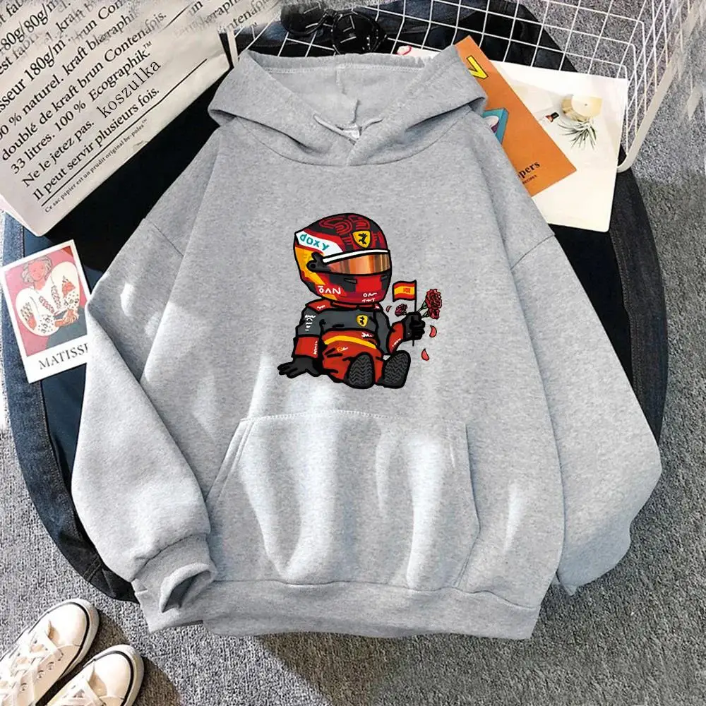 Sainz Mini F1 Hoodies for Men Games Cartoon Graphic Sweatshirts Long Sleeve Y2k Clothes Clothing  Harajuku Streetwear Women