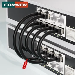 COMNEN 24PACK Cat6A F/UTP Ethernet Slim Cable 4.8mm RJ45 internet 10G 28AWG Patch Lan for Patch Panel to Switch Flexiable