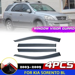 Windows Visor for Kia Sorento BL 2003~2009 2004 2005 2006 Door Smoke Deflector Guards Cover Awnings Sun Rain Eyebrow Accessories