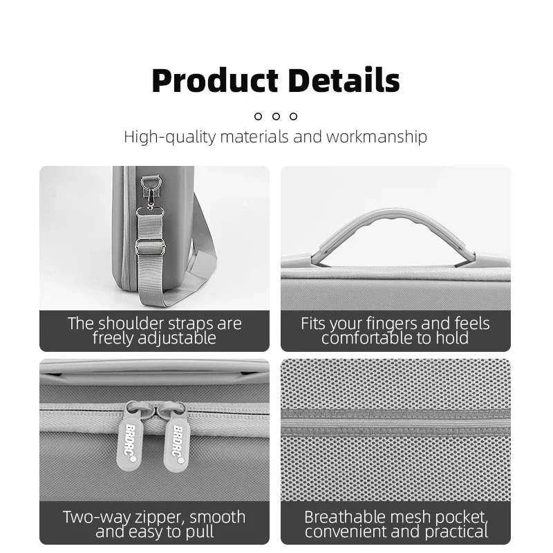 Storage Bag for DJI Air 3S/3 All-in-one Carrying Case Handbag Travel PU Suitcase with Shoulder Strap Drone RC 2 RC-N2 Accessory