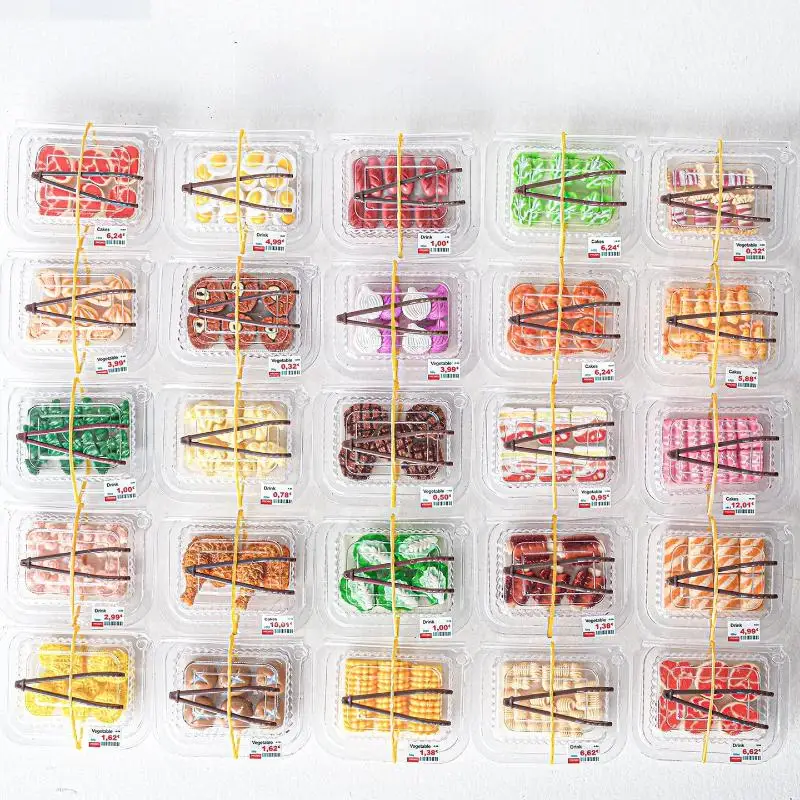 

Miniature Barbecue Ingredients Food Toys Models Realistic Grill Meat Simulation Set for Dollhouse Kitchen Decor