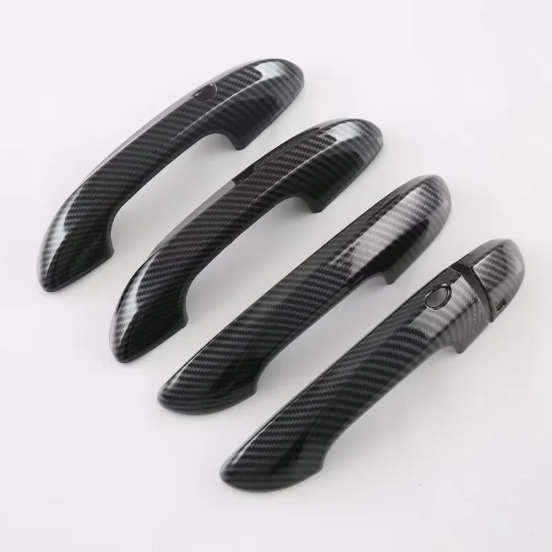 For MG MG3 Hybrid 2024 2025 ABS Carbon Fiber Black Car Door Handle Cover Trim Sticker Protector Styling Auto Accessories