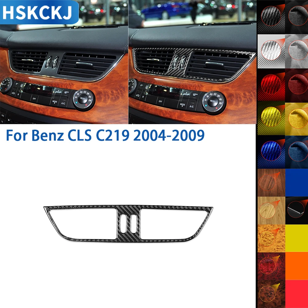 

For Mercedes Benz CLS C219 2004-2009 Accessories Carbon Fiber Car Interior Central Control Air Outlet Trim Sticker Decoration