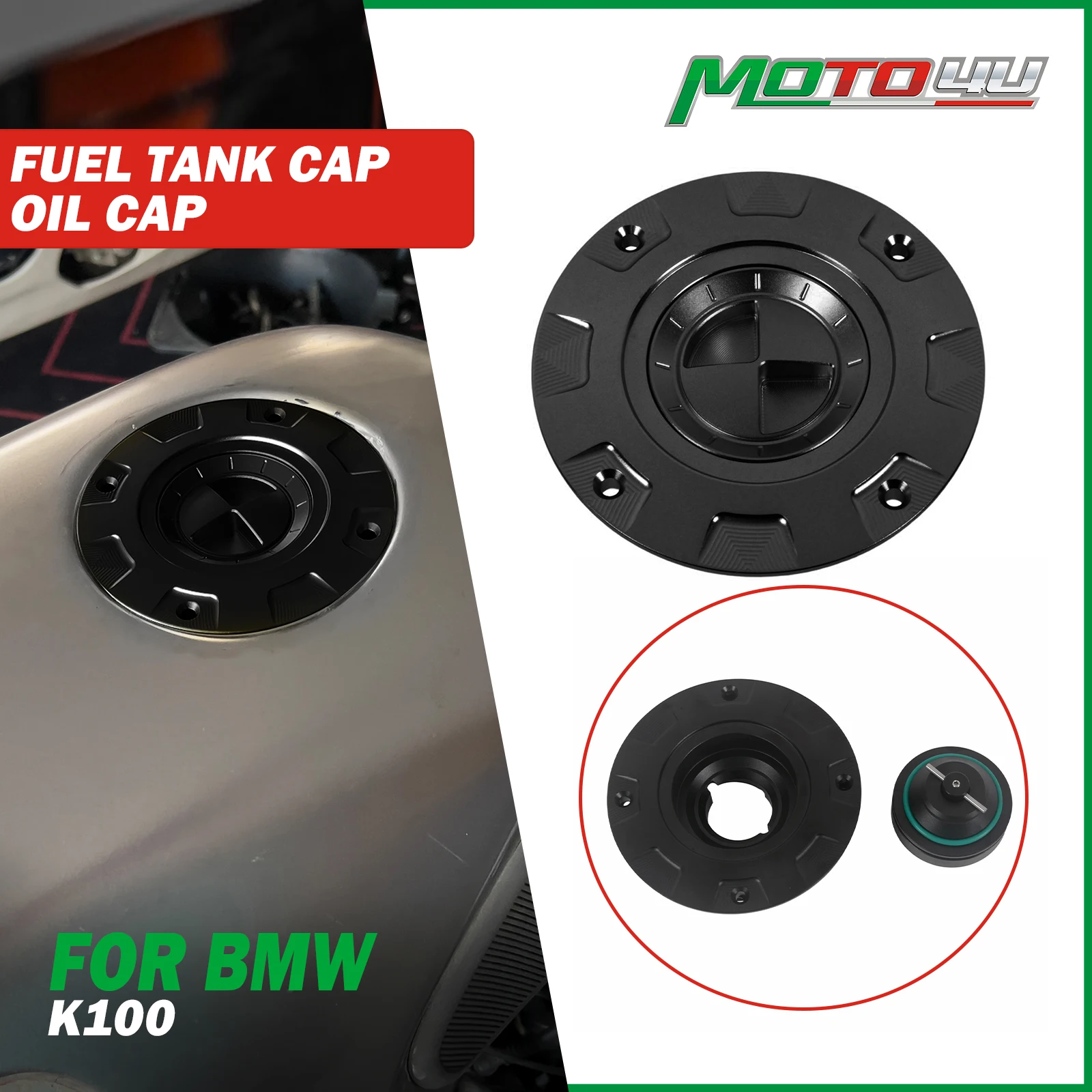 New For BMW K Series K75 K100 K1100 K75S K1100RS K100RT Aluminum Motorcycle Fuel Tank Gas Cap Cover Oil Cap Fuel Petrol Cover