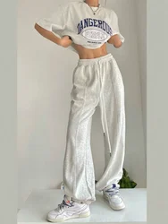 Houzhou-女性のカジュアルなスウェットパンツ、ハラジュクジョガー、ヒップホップ、韓国のファッション、y2k、女性のワイドレッグ、スポーツパンツ、ルーズストリートウェア