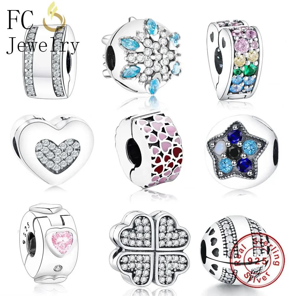 

FC Jewelry Fit Original Pan Charms Bracelet 925 Sterling Silver Animal Family Stopper Necklace Pendant Beads Clip Berloque 2024