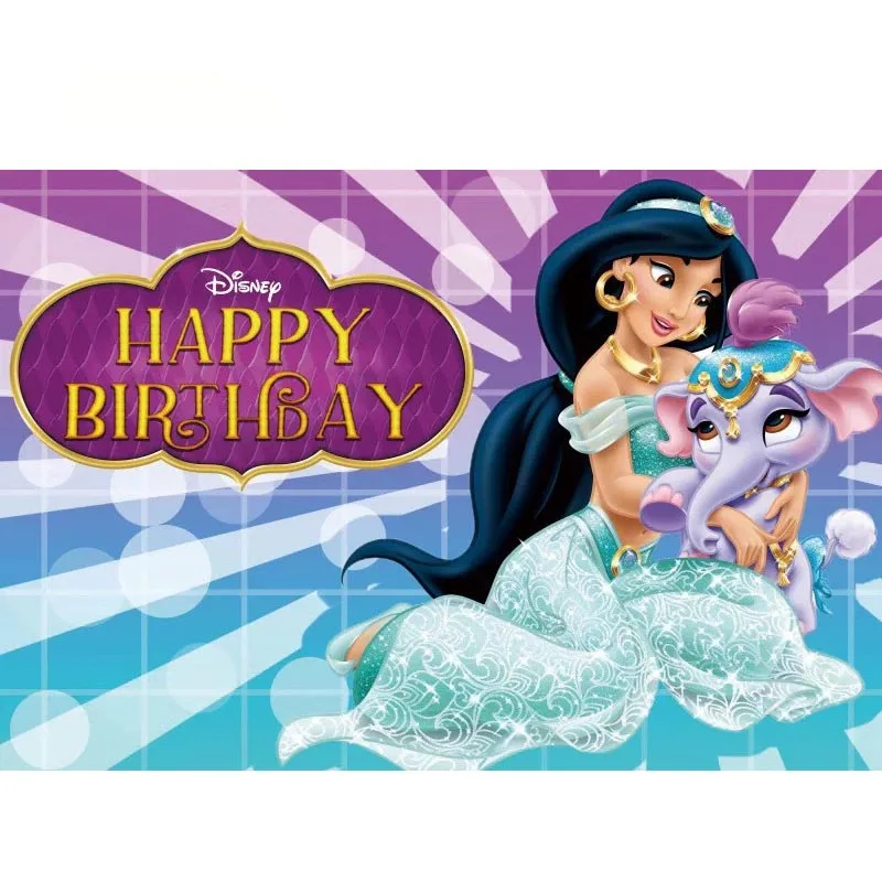 Princess Jasmine Background Aladdin Backdrop Birthday Party Banner Balloon Home Decoration Baby Shower Supplies Wedding Decor