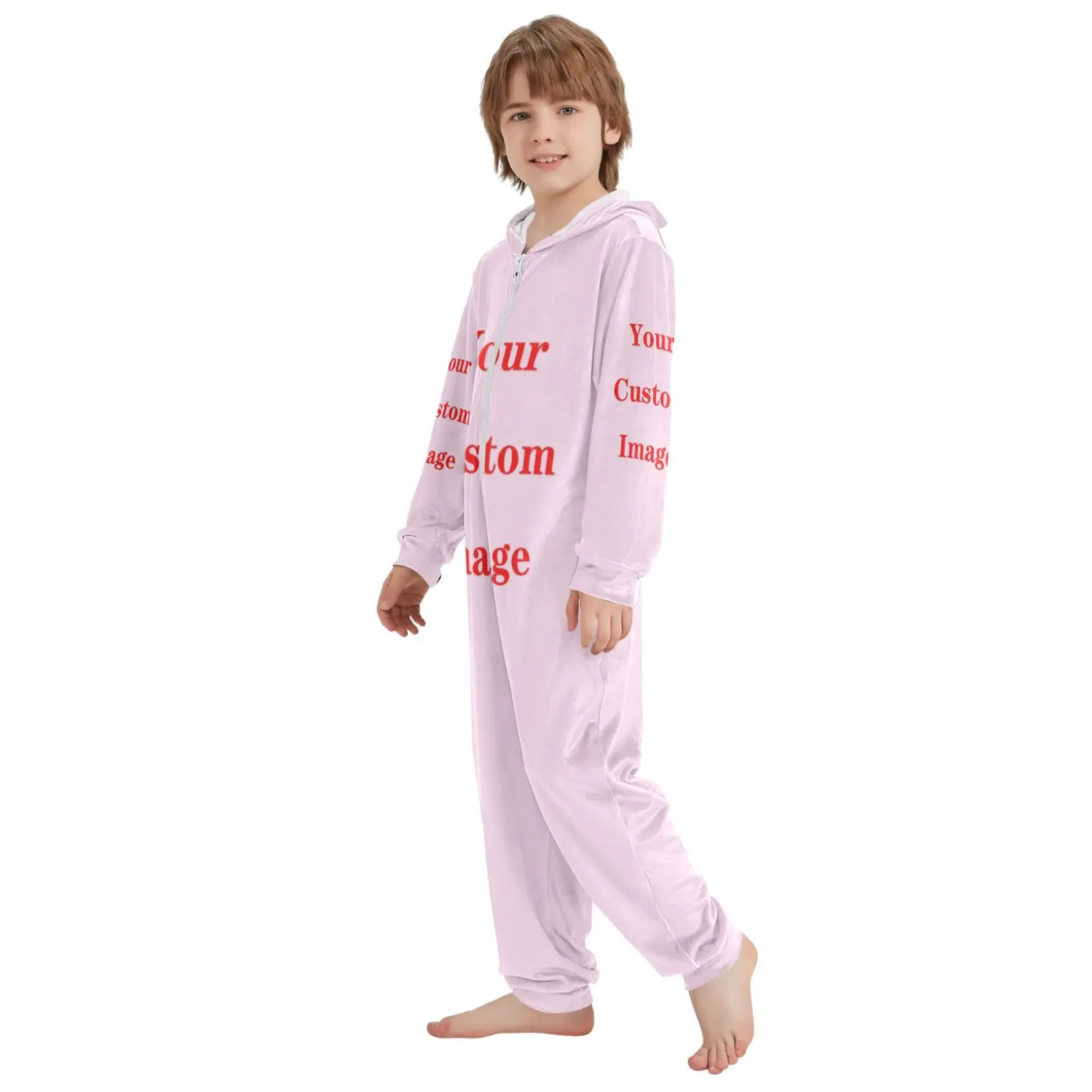 Children's one-piece pajamas Boys Girls Winter Warm Pajamas Onesie Kids Pijamas Blanket Sleeper Children's Sleepwear Customized