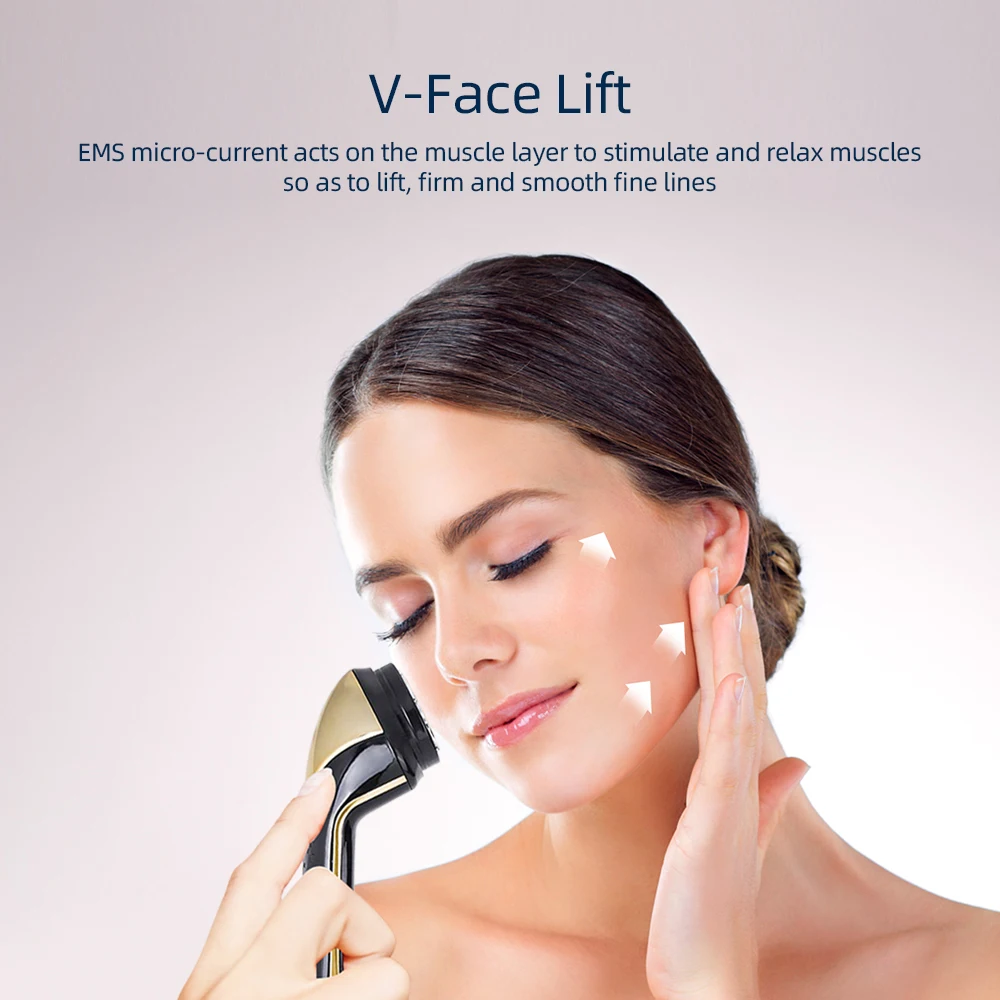Mini HIFU Machine LED Photon Ultrasonic RF EMS HIFU Facial Lifting Device Face Chin Neck Eye Anti Wrinkle Face Massager Home Use