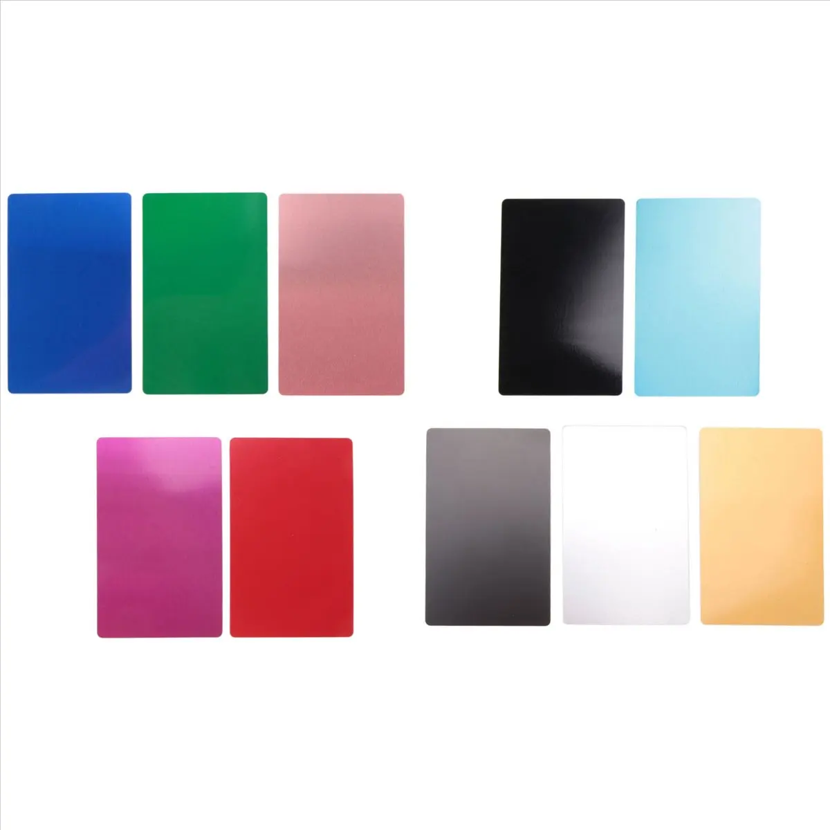 BAAQ 100PCS Mixed Color Aluminum Alloy Card Engraving Metal Business Visit Business Card Blank 0.2mm Thick