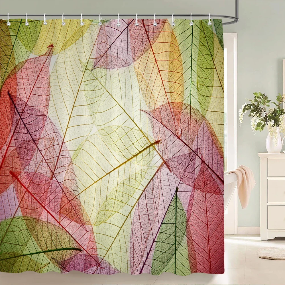 

3D Fresh Green Plants leaf Print Nordic Style Shower Curtain Simple Art leaves Home Decoration Bathroom CurtainsWith Hooks