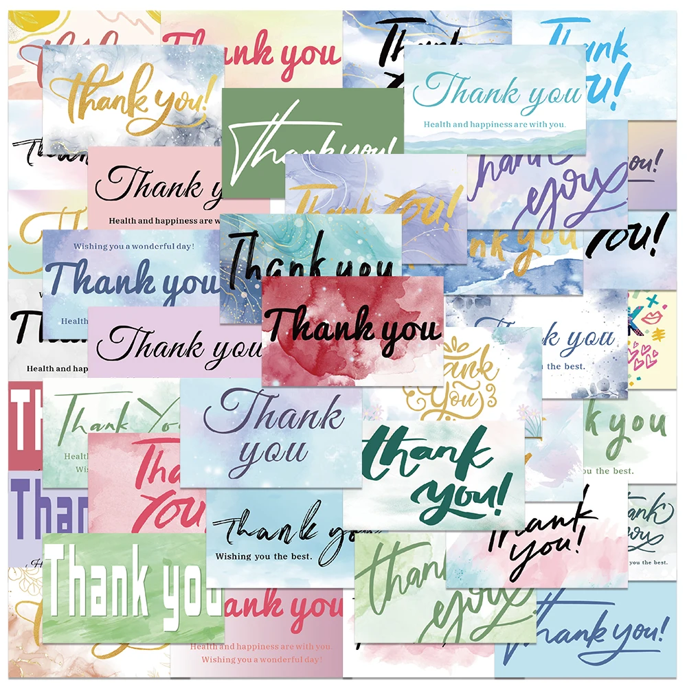 40pcs Thank you Stickers For Envelope Sealing Labels Stationery Supplies Handmade Wedding Gift Decoration Sticker