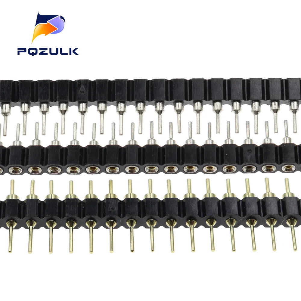 10PCS 40P Male Header 1X40 Pin 2.54 Round Female Pin Header Connector 1*40 Hole Single Inline Row Needle Seat Hole Row