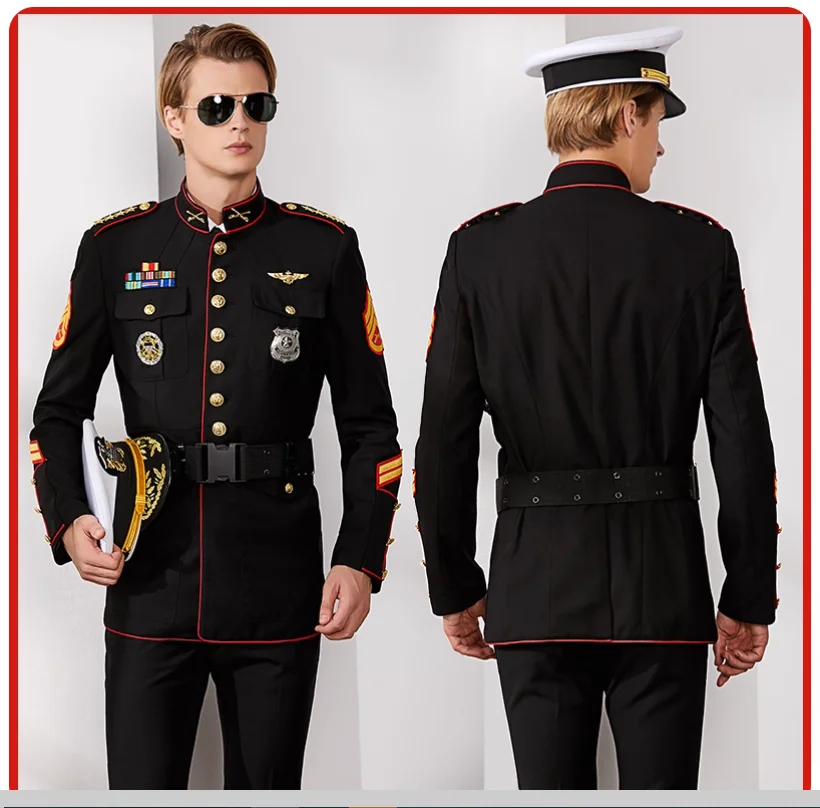 Spring and Autumn Captain Uniform Annual Meeting Host Evening Dress Security Image Work Clothes Set