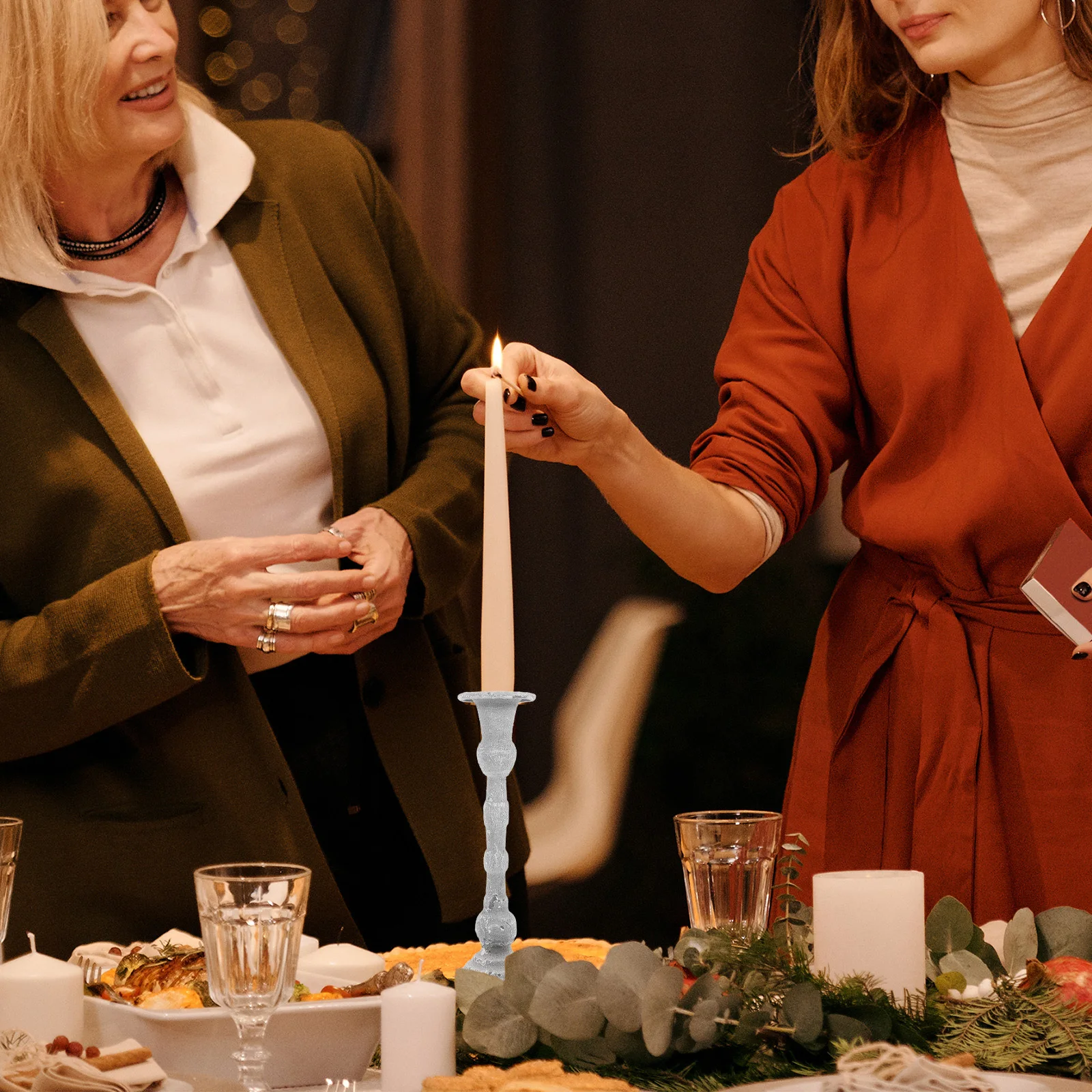 

Iron Pillar Holder Vintage Style Elegant Stand Wedding Home Table Centerpiece Candlestick Holder