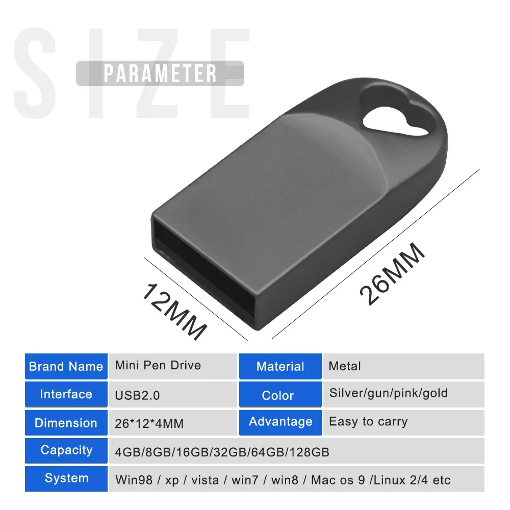 محركات أقراص فلاش USB 2.0 صغيرة للغاية 64 جيجابايت محرك القلم ذو السعة الحقيقية 32 جيجابايت عصا ذاكرة مقاومة للماء 16 جيجابايت لون بندريف 8 جيجابايت 4 جيجابايت قرص u