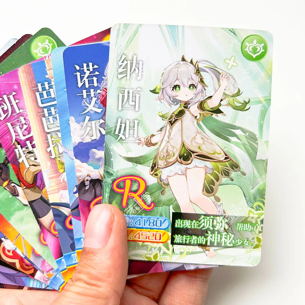 3/6/12 حزم لعبة Genshin تأثير جمع بطاقات طاولة الحفلات مجلس لعب للعائلة الأطفال هدايا عيد الميلاد عيد الميلاد