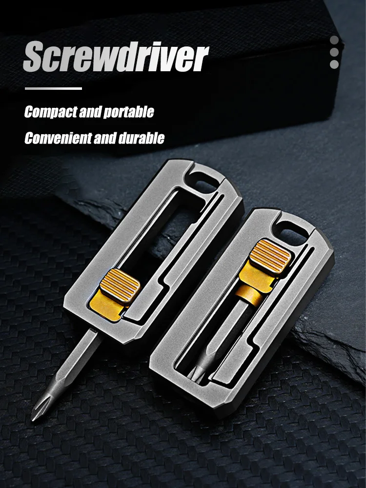 

Titanium Alloy Screwdriver Magnetic Small Maintenance Combination Multi-functional Portable Outdoor EDC Tools