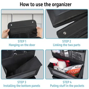 1 PC La tela no tejida, de 6 capas desmontable, dividida en 2 dispositivos de puerta de almacenamiento colgante con ganchos, dormitorio anti swinging 8 Mejor divisor de cama de ventas - №3