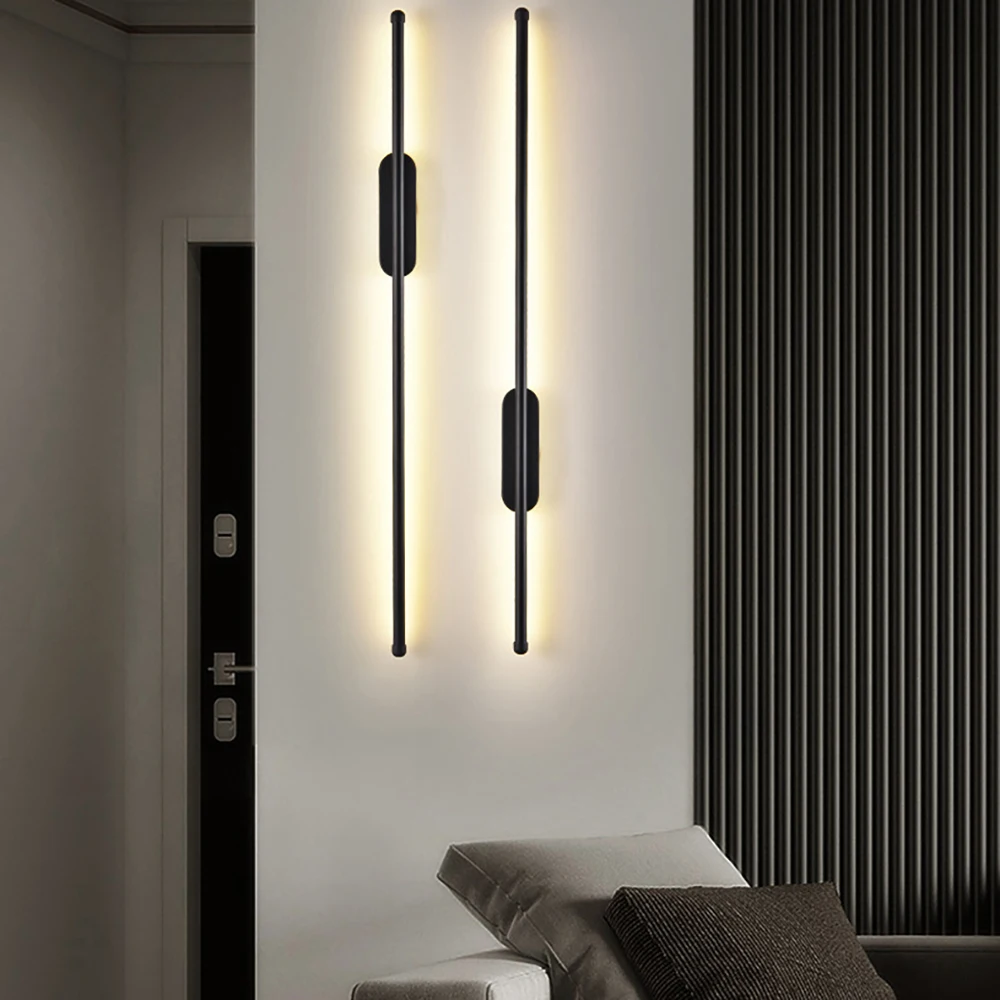 Imagem -03 - Modern Creative Strip Led Lâmpada de Parede Quarto Minimalista Luminária de Cabeceira Luzes para Sala de Estar tv Sofá Fundo