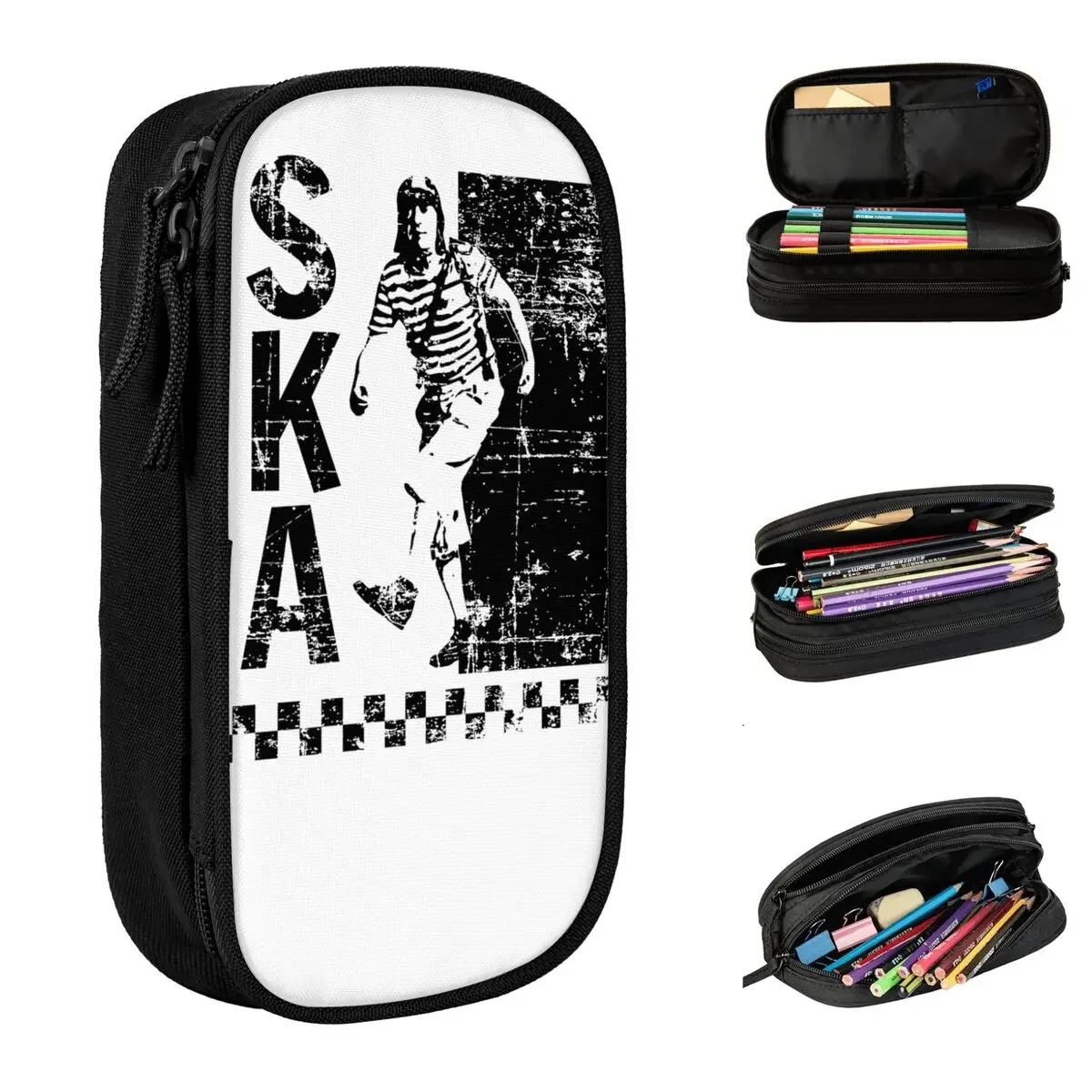 

El Chavo Del Ocho SKA Latin Pencil Case Double Layer Large Capacity For School Pencil Bag Suprise Gift