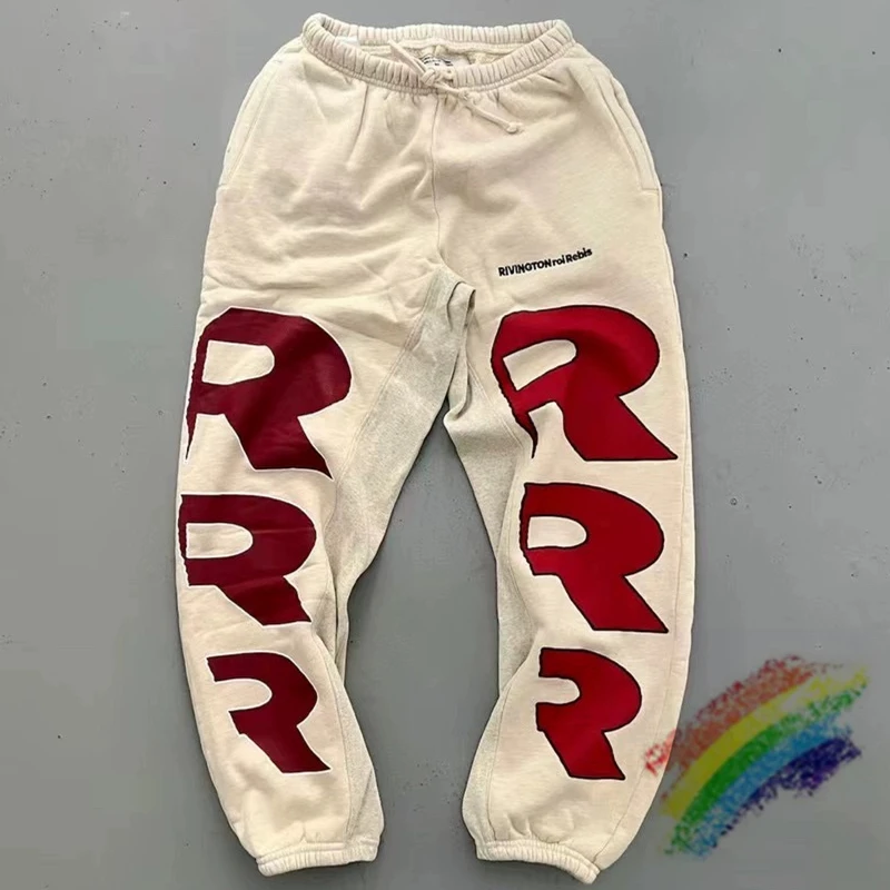 

RRR123 Sweatpants Men Women Classic Logo Print Casual Pants Jogger Drawstring Gray RRR 123 Trousers With Tags