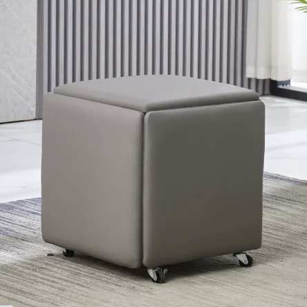 For Saving Design Furniture Modern Apartment Upcycle Home Decor Smart Cube 5 in 1 Folding Metal Ottoman Stool With Wheels