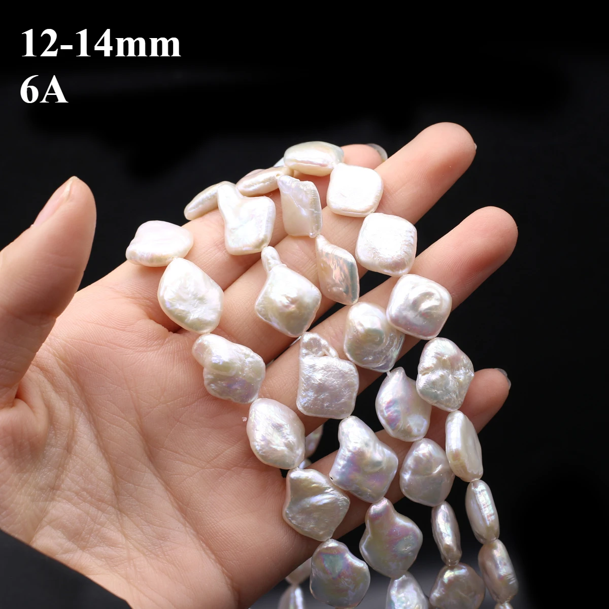 

12-14mm 6A Natural Freshwater Pearl Baroque Prismatic Bead High Quality Gift for Jewelry Make DIY Necklace Bracelet Accessories