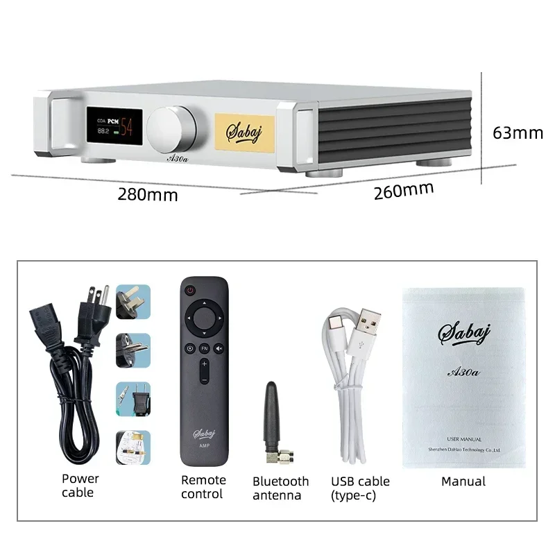 ¡Nuevo! AMPLIFICADOR DE POTENCIA A30a 200W * 2 Axign AX5689 XU208 DSD512 Bluetooth LDAC Apt-X HD AAC para altavoz pasivo y activo