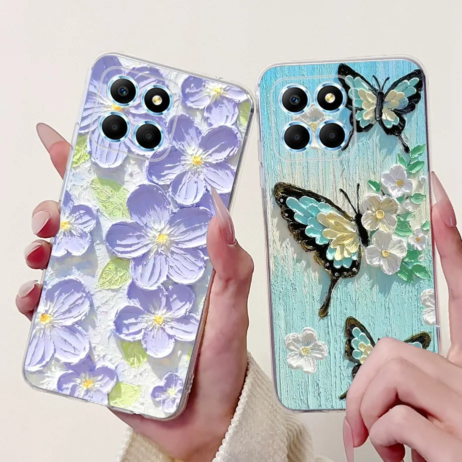 Para Honor X6 X6a X6b funda nueva moda cubierta pintada funda de teléfono de silicona suave para Honor X6a X 6b HonorX6 HonorX6a HonorX6b Fundas